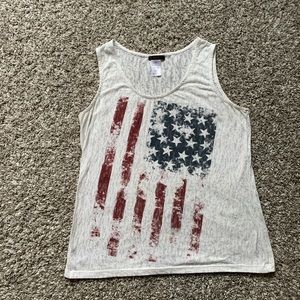 American Flag Sheer Tank Top